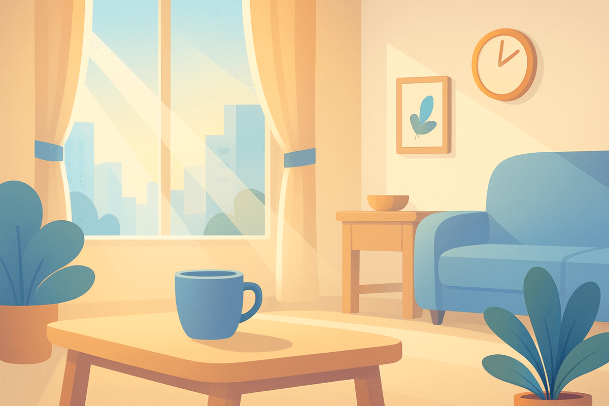 Clean and modern interior – illustration in the Swepzy style